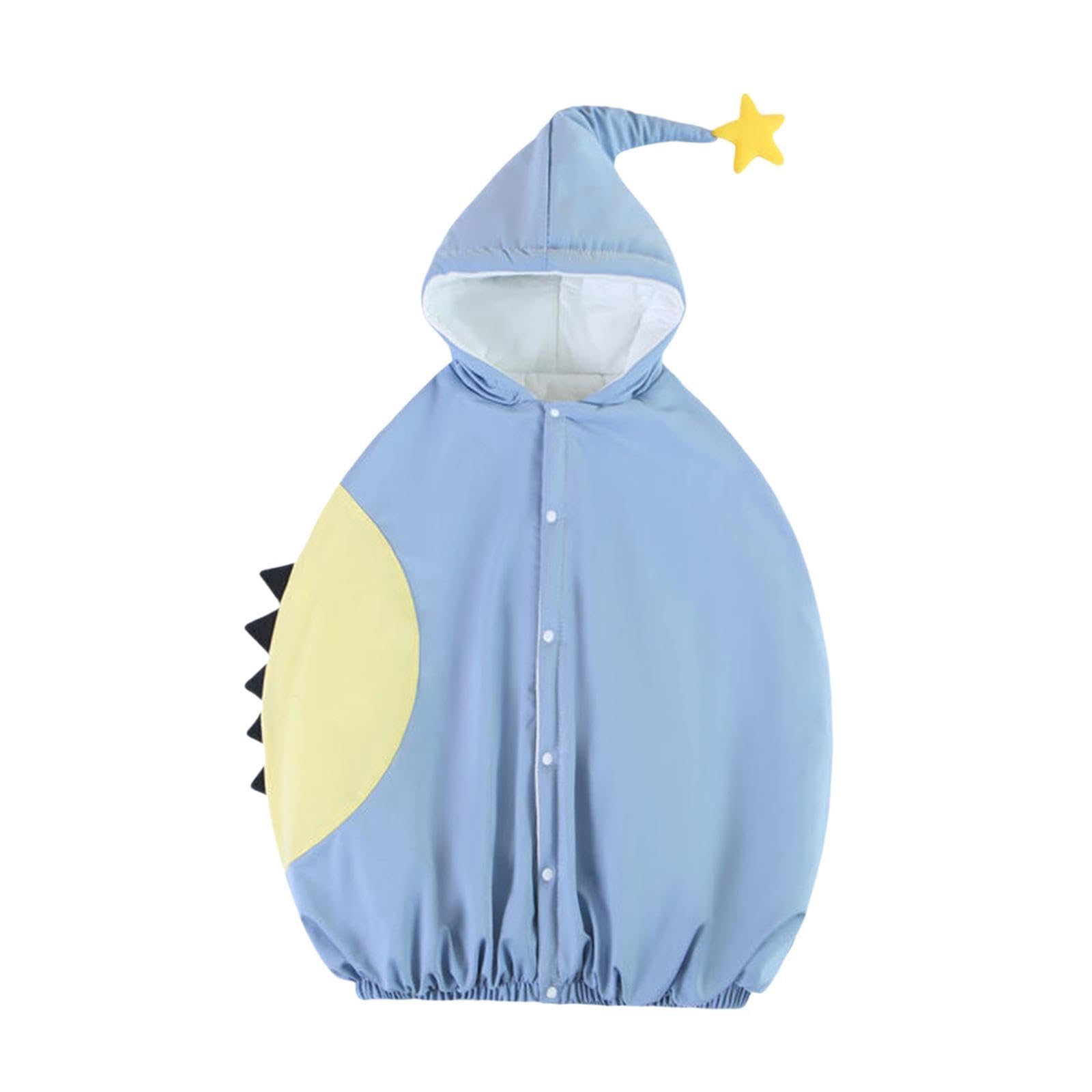 Baby Windproof Coat Thicken Soft Warm Clothes for Fall Going Out Toddlers Blue Yellow