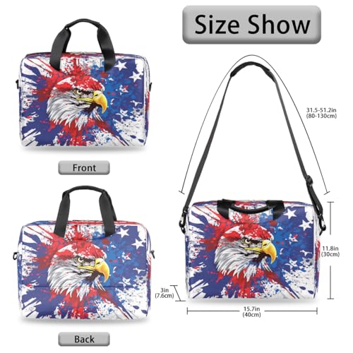 Maletín para portátil 15.6-16 pulg bandera USA rojo azul miniatura 6