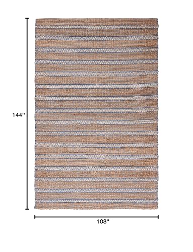 Tapete decorativo 9' x 12' azul y natural SAFAVIEH miniatura 2