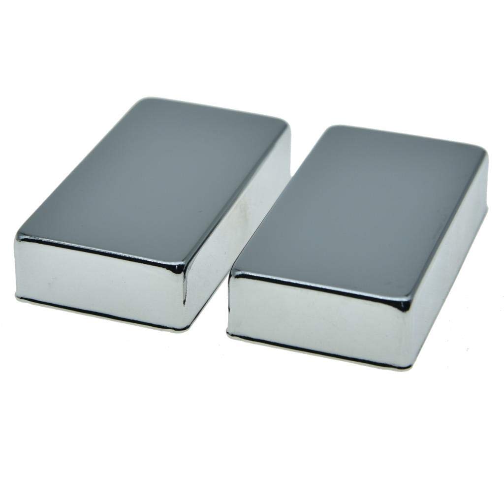 KAISH Lot de 2 housses de micro Humbucker scellées en laiton pour guitare Humbucker sans trous Noir
