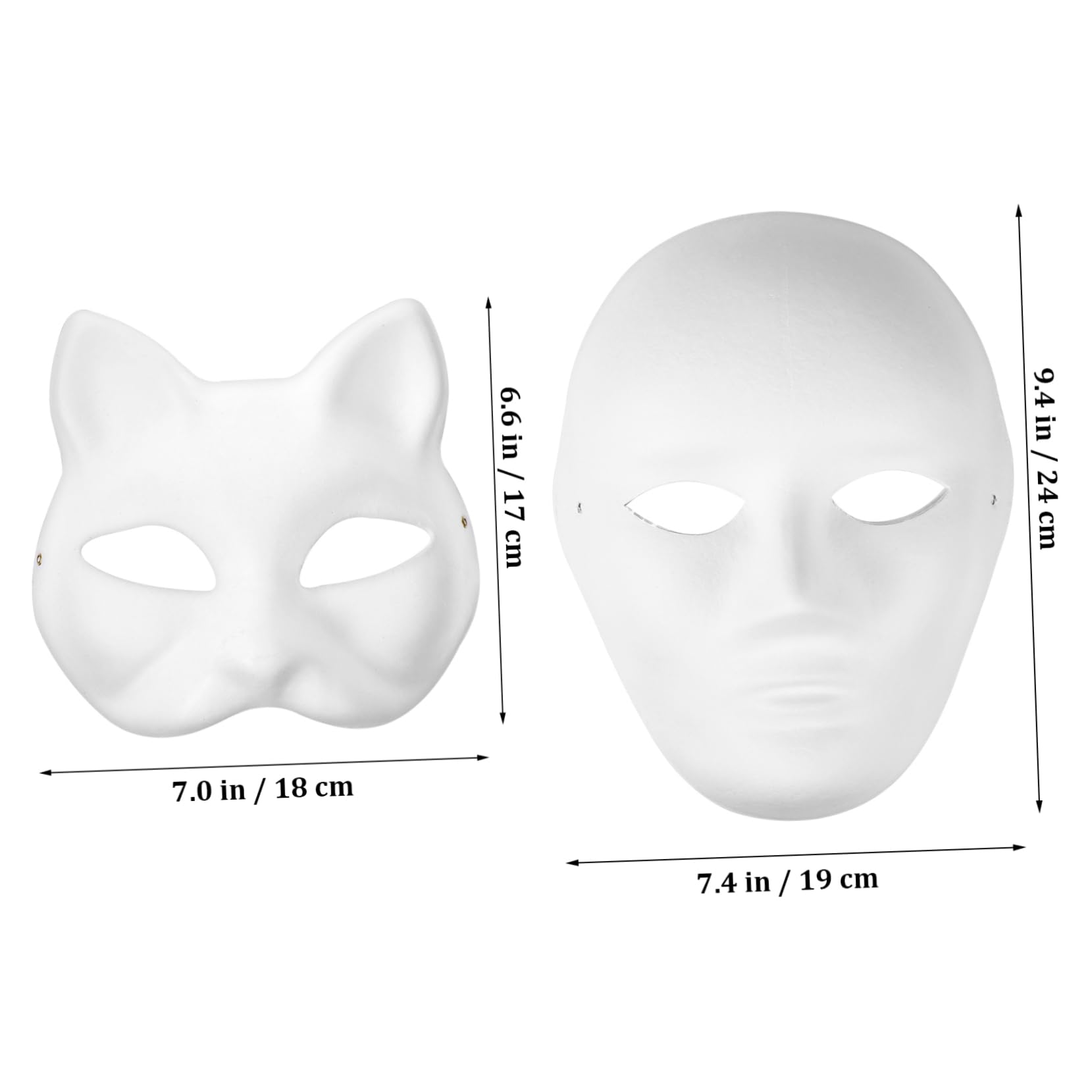 SUPVOX 10 Maschere Verniciabili Diy da Maschere Forma e Uomo per Feste e Halloween Accessori Creativi per Cosplay e Decorazioni da