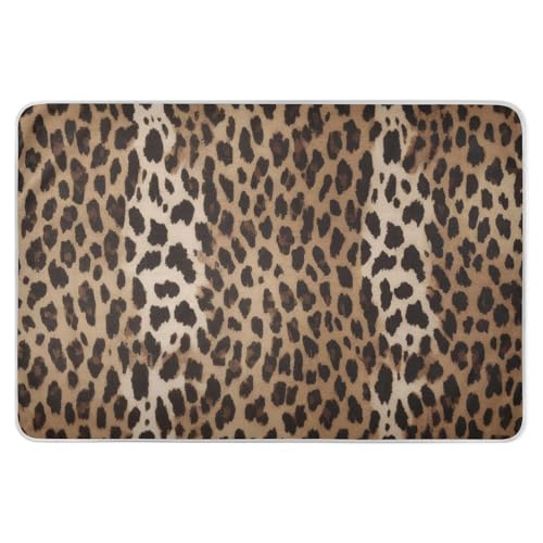 Takiito Leopard Print Bed Pad Reusable Bed Underpad Washable Waterproof Leak-Proof Quick Dry Incontinence Pee Pad for Toddlers Kids Adults Pets 34x52 in