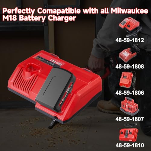 Image of 2Pack 4.0Ah Replacement for Milwaukee M18 Battery 18V Lithium Battery Compatible with 18 Volt 48-11-1850 48-11-1865 48-11-1852 48-11-1840 48-11-1820 48-11-1828 Cordless Power Tools