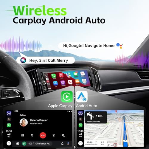 Image of Single Din Radio Car Stereo with Wireless Carplay & Android Auto, 6.9 inch IPS Touchscreen Car Stereo with Bluetooth 1080P Backup Camera Mirror Link Navigation AM /FM Type-C Fast Charging USB EQ SWC Mic