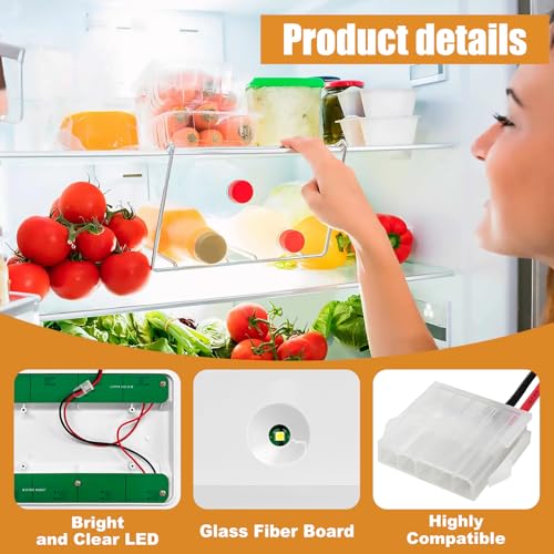 Image of W10866538 W11043011 Refrigerator Bulb Replacement - for Kenmore, Whirlpol, Maytag and Compatible - LED 40W Equivalent, Cool White 6000K, Easy Installation