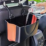 PZOZ 車 ゴミ箱 車用 ごみばこ 車内 べんりグッズ PC製 シリコーン 折りたたむ 収納 防水 シートバックポケット 便利グッズ 車用品 (4.5L)