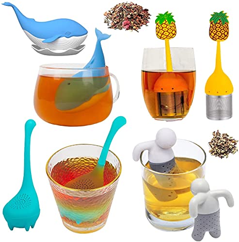 Tea Infusers for Loose Tea, 4-Pack Fine Mesh Tea Diffuser For Loose Leaf Tea Steeper, Cute Animal Tea Strainer for More Enjoyable Tea Times with Friends and Family, Multi Styles