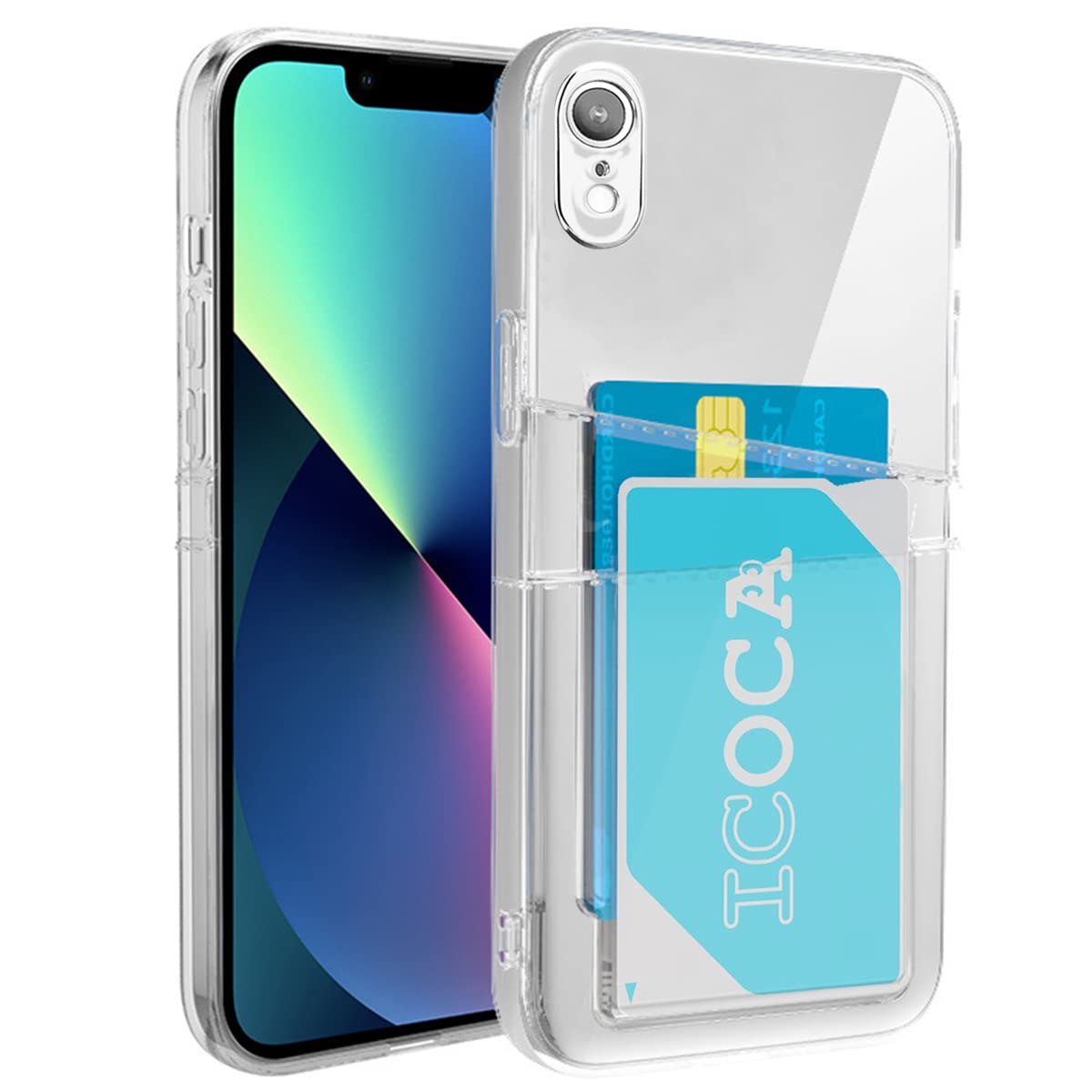 Amazon.co.jp: 適用 iPhone XR クリア ケース 透明 ストラップ同梱  