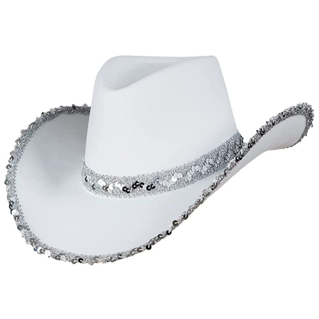 Cappello da Cowboy texano per Adulti, Bianco, Accessorio per Feste in Maschera, Unisex, Ottimo Rapporto qualità-Prezzo.