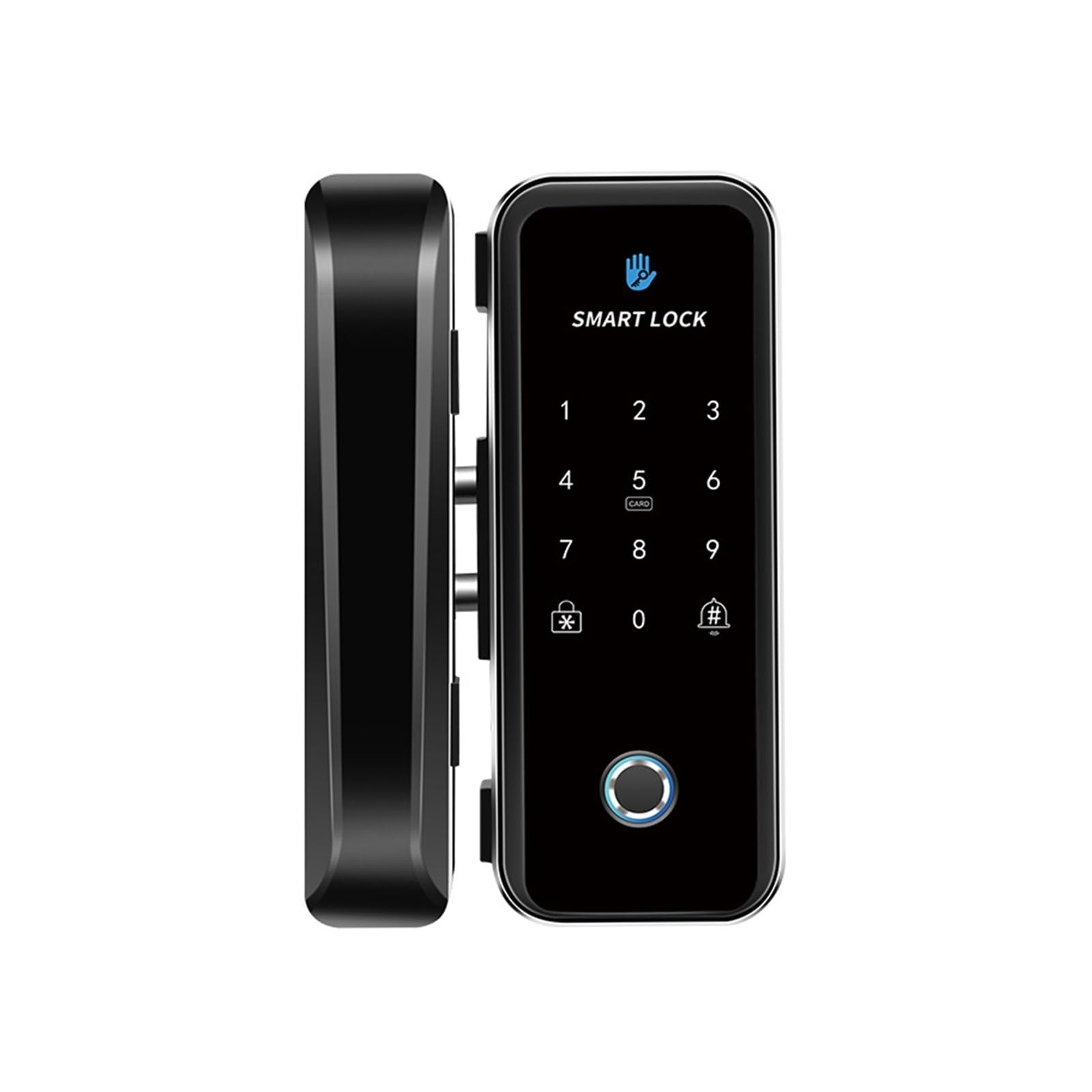 JVDDI Smart Door Handle, Smart Wooden Glass Door Lock Bluetooth Remote Unlock Fingerprint Password Control