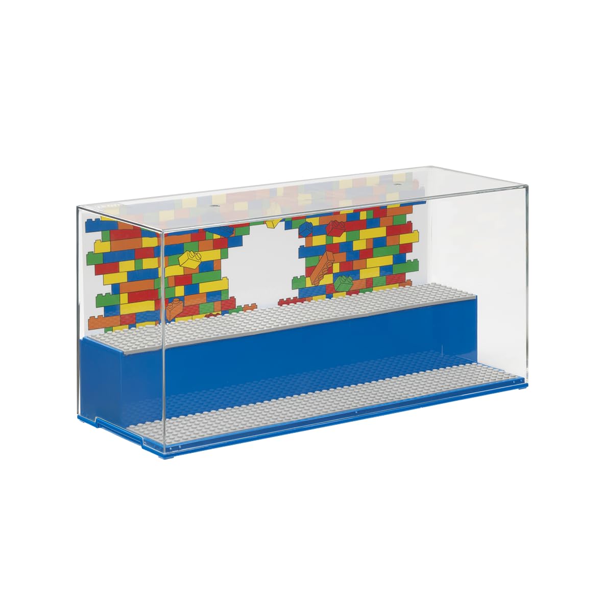 Lego Play & Display Case Con Piastre Di Base Grigie: Soluzione Sicura E Senza Polvere Per Set E Minifigure, Scatola, Decorazione Per La Casa, Blu-image