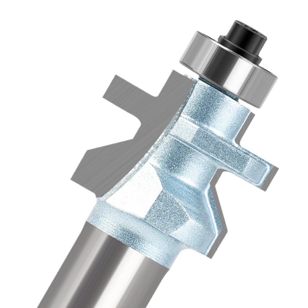 Punta per fresa per scanalatura 2 pezzi 1/2in gambo V-Groove lingua router bit, cuscinetto a sfere in acciaio ad alta velocità fresa for lavorazione del legno for giunti di precisione