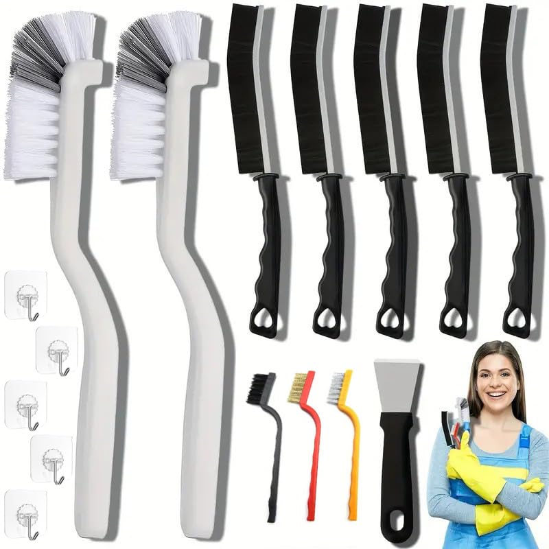 Opiniones y reviews de Utensilios de limpieza para comprar online. 41 DMMYBJ 16 Pack Cepillo de cerdas duras para Limpieza de Grietas, Juego cepillos de baño, Cepillo de Limpieza de lechada para Cocina, baño, Ventanas, Cepillo Multiusos para...
