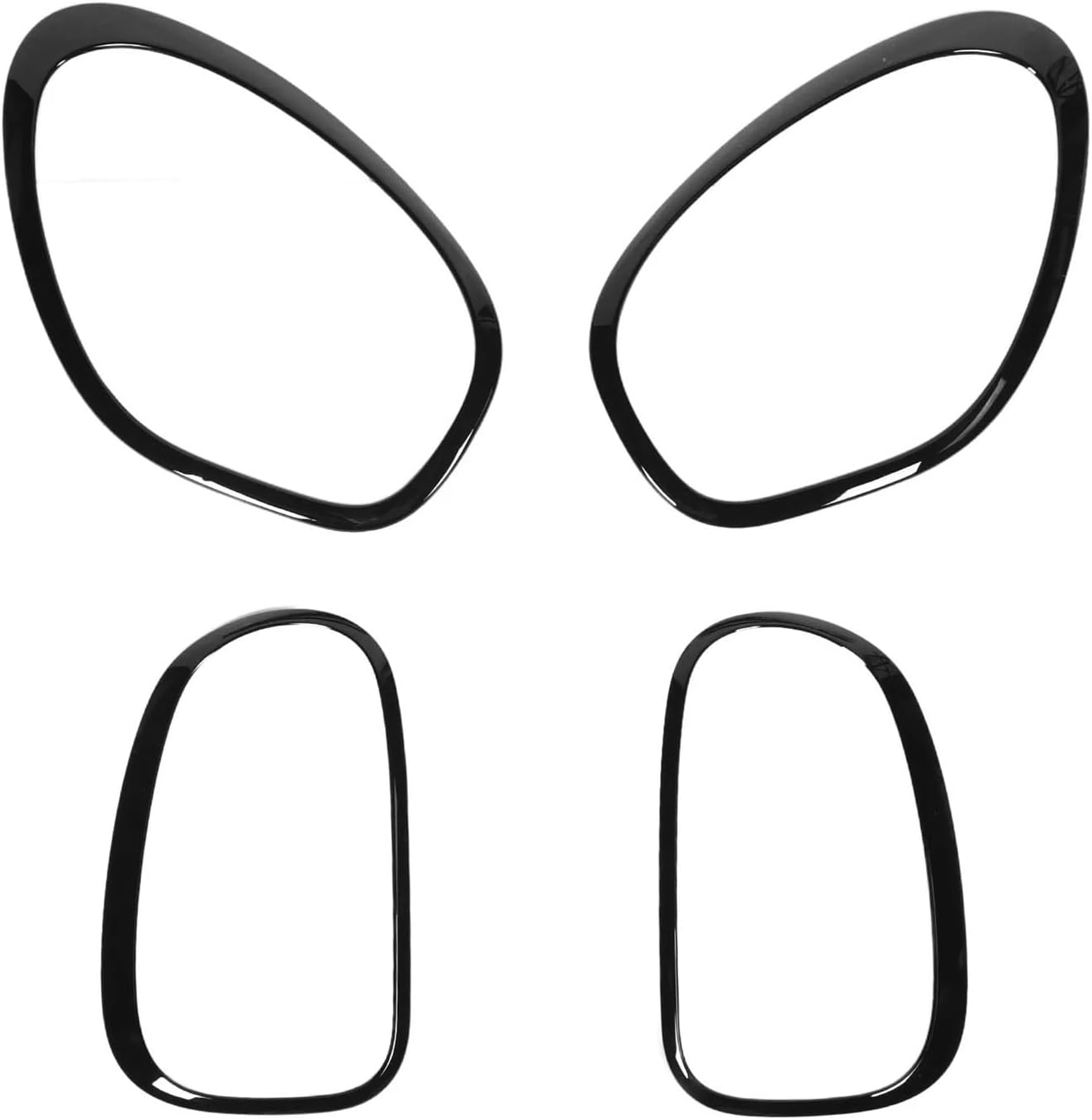 4pcs Headlight Taillight Bezel Trim 51139801573 Compatible For Countryman R60 2010 To 2016 Gloss Black