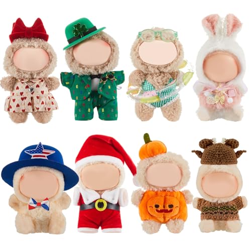 Simgoing 8 Sets Festival 17cm Doll Clothes Outfits All Seasons Holiday Dolls Costume Accessories for Valentine St. Patrick Summer Easter Party Favors Decoration Gifts