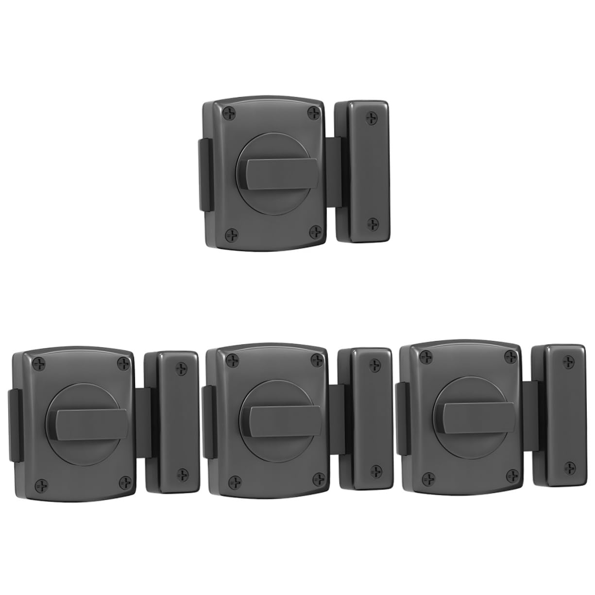 DOITOOL 4 Pezzi serratura a catenaccio serrature porte interne door lock chiusura della porta scorrevole del fienile serratura della porta chiusura delle porte per camere da letto Black
