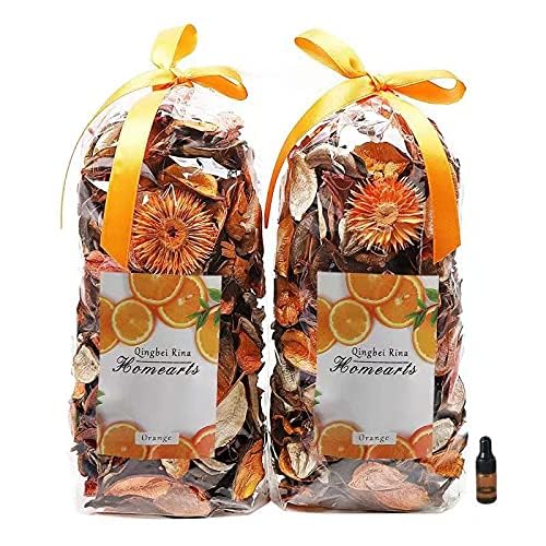 Qingbei Rina Fall Potpourri Bags,Orange Scented Potpourri Dried Flowers, Autumn Decorative Bowl Vase Filler,Home Fragrance,Harvest Farmhouse Bathroom Decor,8.4oz(Citrus) - Image 3