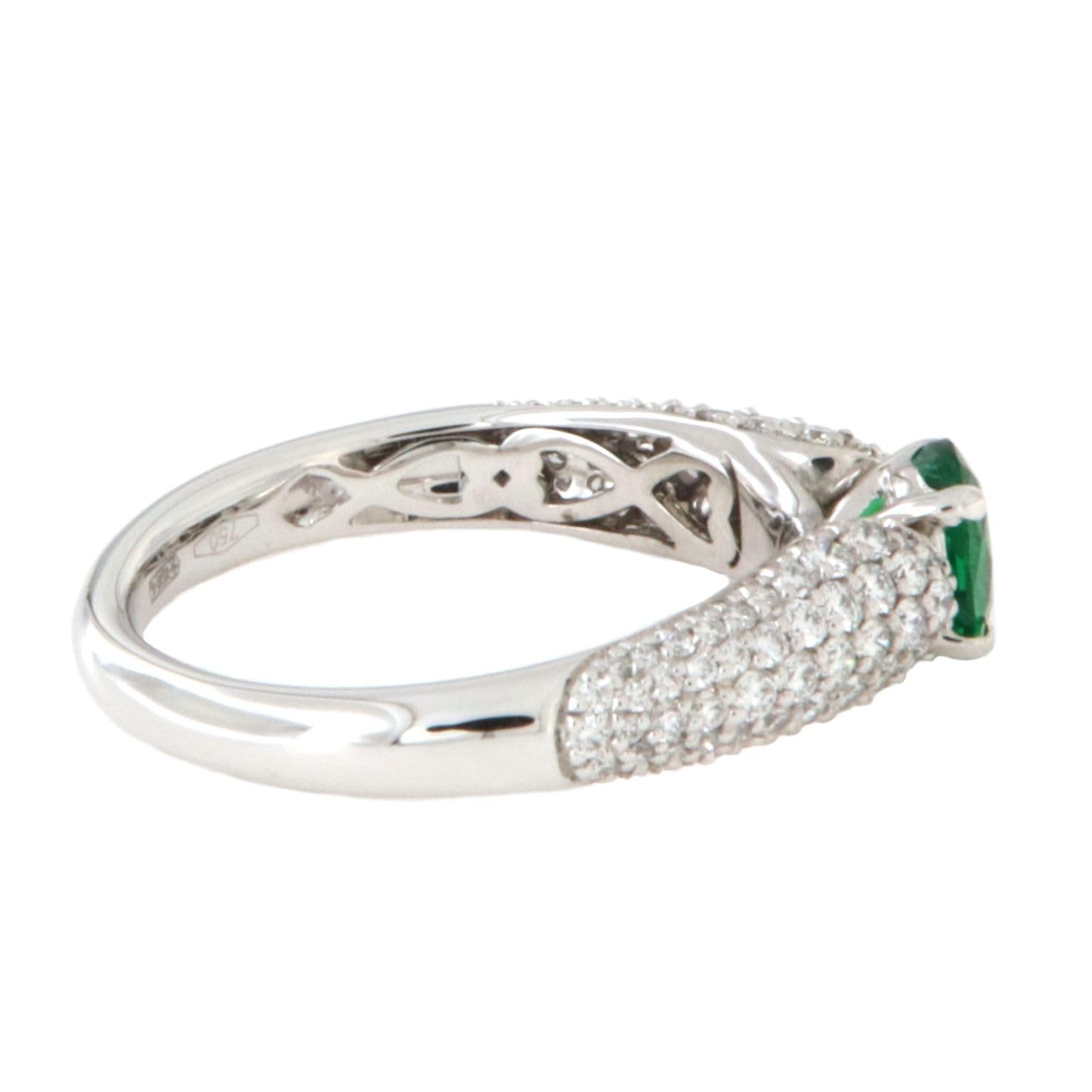 Crivelli Anello Solitario Smeraldo Pavè Diamanti