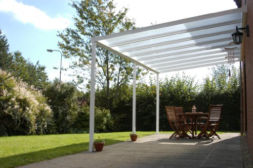 PCSdach 4260236186053 Aluminio überdachung, B 540 x t 210 x h 225 cm, Antracita/Opal