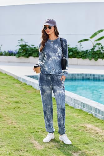 Image of Ekouaer Sweatsuits Womens Loungewear Set Tracksuit Long Sleeve Pajamas Set with Pockets 2 Piece Outfits Lounge Sets
