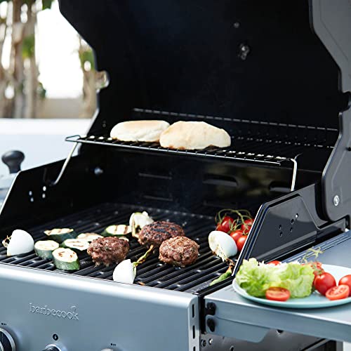 Barbecook Gasgrill-wagen Spring 3002 50 MB mit 3 brenner und 2 feste Beistelltische, schwarz, 133x57x115cm