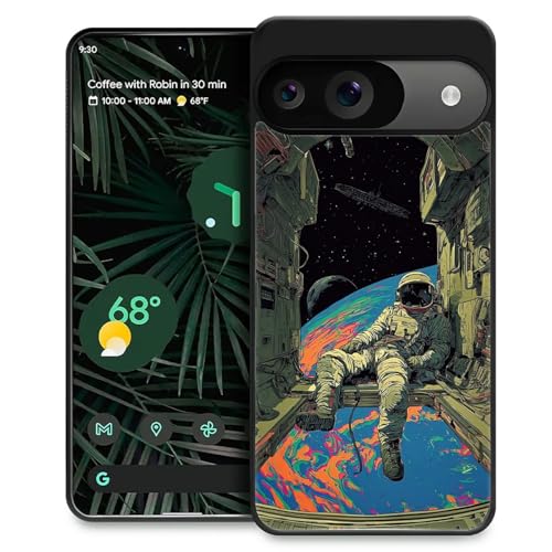 Coque Google Pixel 10 Pro XL antichoc et antidérapante au motif astronaute rétro