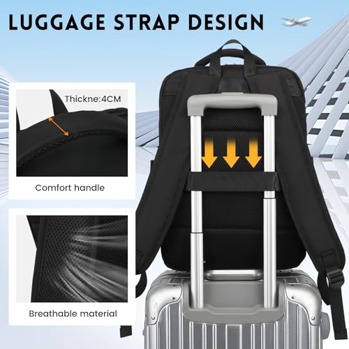 XQXA Travel Backpack For Women Men Flight Approved, Carry on Backpack Bag Luggage, Personal Item Backpack Bag, Laptop Backpack Casual Daypack for travel, work, daily life, business trips (Black) 5