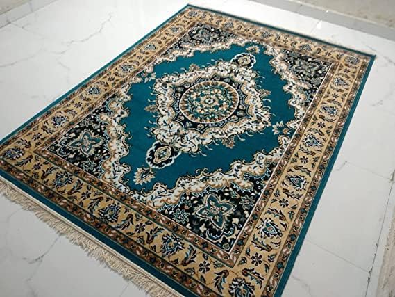 Image of Soft Washable Beautiful Acrylic Rugs for Home Decor Living Room 5x7 feet (150 x 200 CM) Super Blue