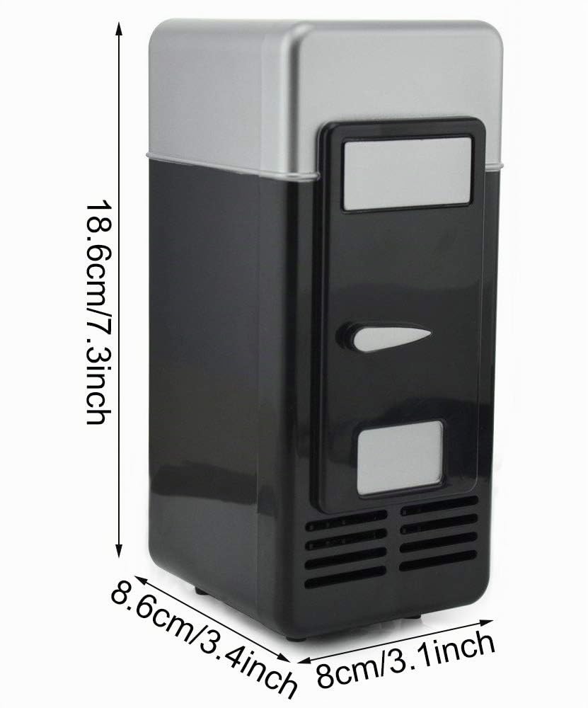 ThreeH USB Minifrigo birra Refrigeratore/Riscaldatore Frigorifero portatile for bevande in lattina H-UF05Black