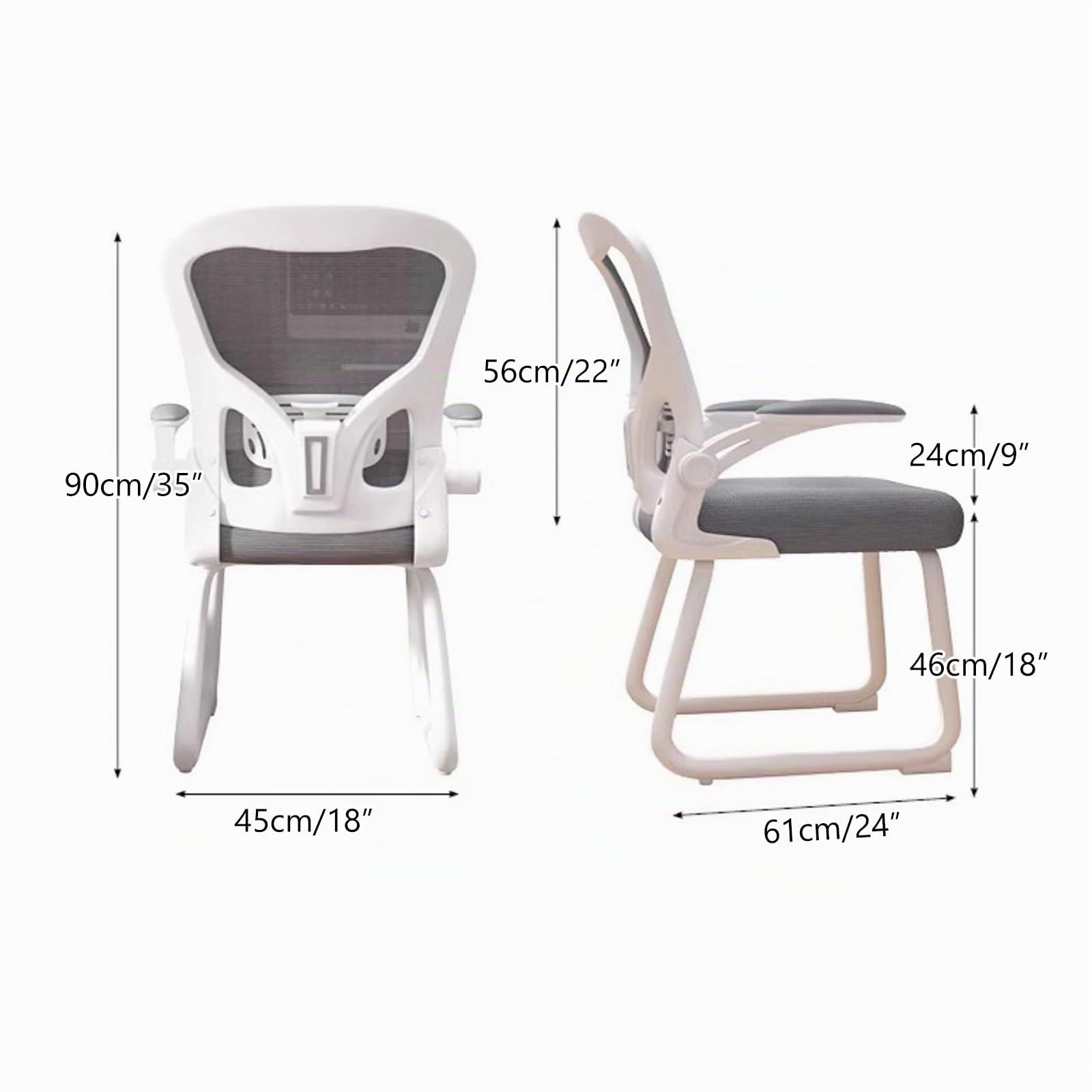 Silla Escritorio de Malla Transpirable Sin Ruedas, Silla Oficina con Brazos Abatibles, Silla Ergonómica, Sillas Gamer para Salas de Conferencias, Bibliotecas, Salas Capacitación(Black)