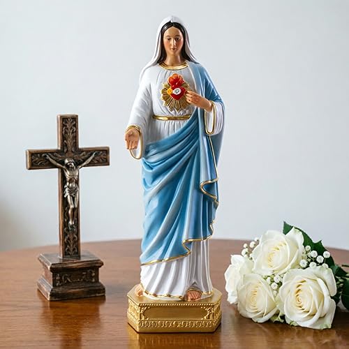 Estatua Virgen María Resina 8 pulgadas miniatura 4