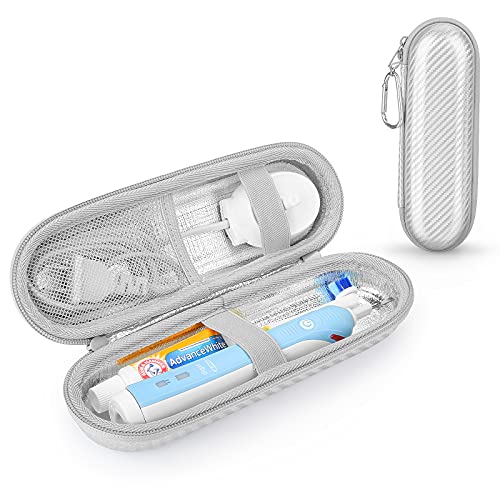 Étui de voyage avec brosse à dents électrique pour marron Oral B/Oral-B Pro/Sonicare Electric Toothbrush avec accessoires de rangement, étui de voyage rigide et portable (argent) Cover