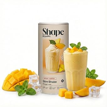 SHAPE REPUBLIC Mango Lassi - Slimming Shake - Protein Rich - Contains 24 Vitamins & Minerals - Diet Shakes for Weight Loss