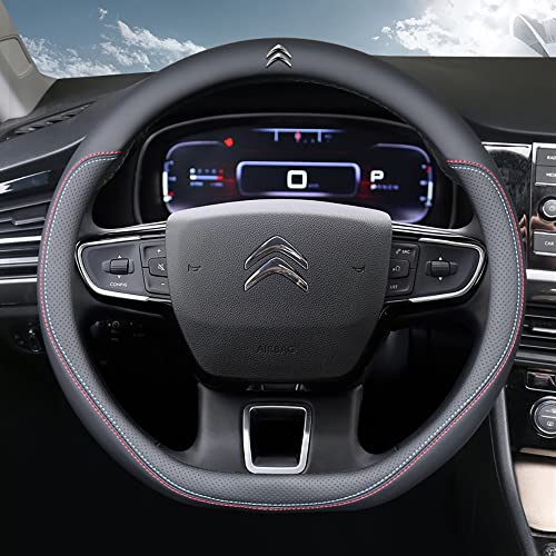 LEDSIX Funda Volante Coche, para Citroen C1 C2 C3 C4 C5 Protector Volante Coche Antideslizante Transpirable Durable Interieur Accessoires,A
