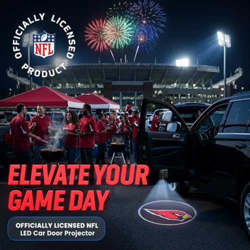 Image of LED Car Door Light - Officially Licensed NFL Wireless Projector - Show Your Team Pride - Battery Powered, Easy Install