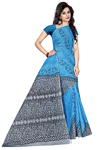 Image of TAMAIRA FASHION Mulmul Pure Cotton Saree For Woman Floral Block Printed |Office Wear Daily Wear Sarees For Women Without Blouse Piece
