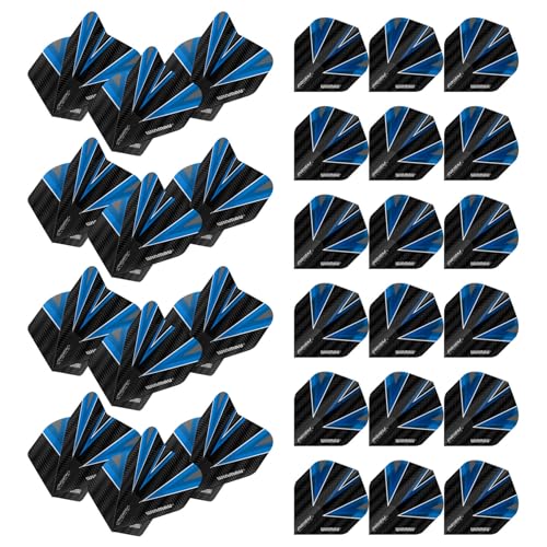 Winmau Prism Alpha Black & Blue Extra Thick Dart Flights - 10 Sets per Pack (30 Dart Flights in Total)