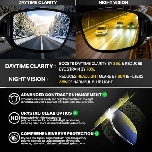 Night Vision Driving Glasses – Polarized Yellow Lenses, Anti-Glare, Fit Over Prescription Glasses – Clearer, Safer Night Driving for Men & Women4