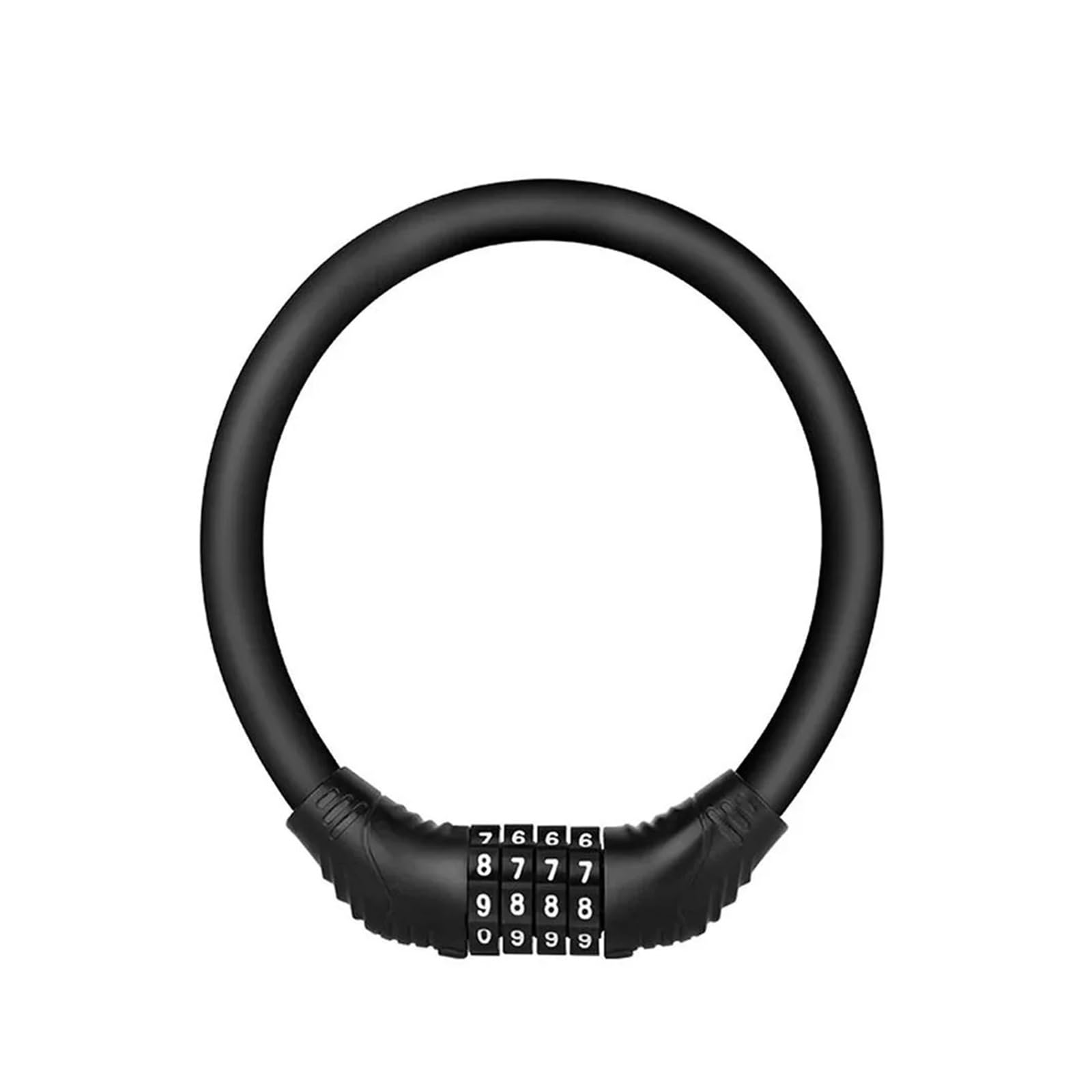 4 Digital Code Anti-Theft Bicycle Cable Lock Stainless Steel Security Locks Portable Combination Code Padlock(Black)