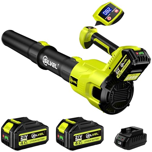 Cordless Leaf Blower, 550CFM (160MPH) Brushless Turbo Blower, 24V High Power Battery Powered Leaf...