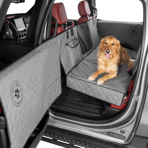 Ruff Liners Standard Back Seat Extender for Dogs Gray As Seen on Shark Tank Hard Bottom Platform for Cars SUVs & Mid-Size Trucks 400lb Support Waterproof Rigid Back Seat Cover for Dogs