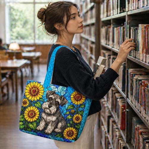Bolso Tote acolchado con diseño de perros para mujer miniatura 3