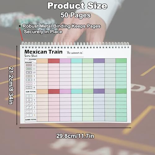 50 Hojas Mexican Train Score Pads para Juego de Domino miniatura 2