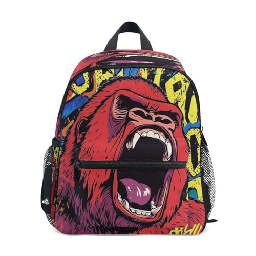 Toddler Backpack for Boys Girls Ages 3-8, Backpack for Preschool Boys and Girls Screaming Gorilla