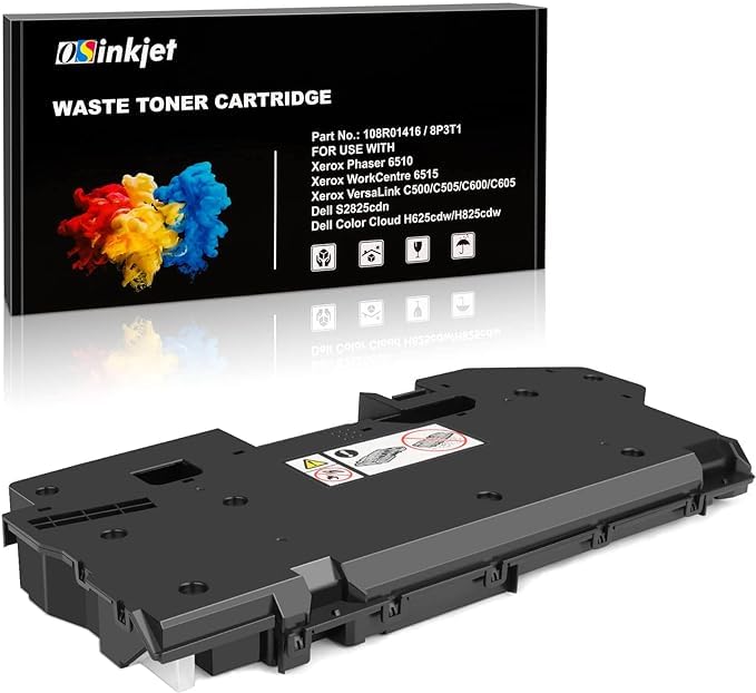 Osinkjet H625cdw H825cdw S2825cdn Waste Toner Container Box Compatible for Xerox VersaLink C600 C605 C500 C505, Waste Toner Cartridge Compatible for