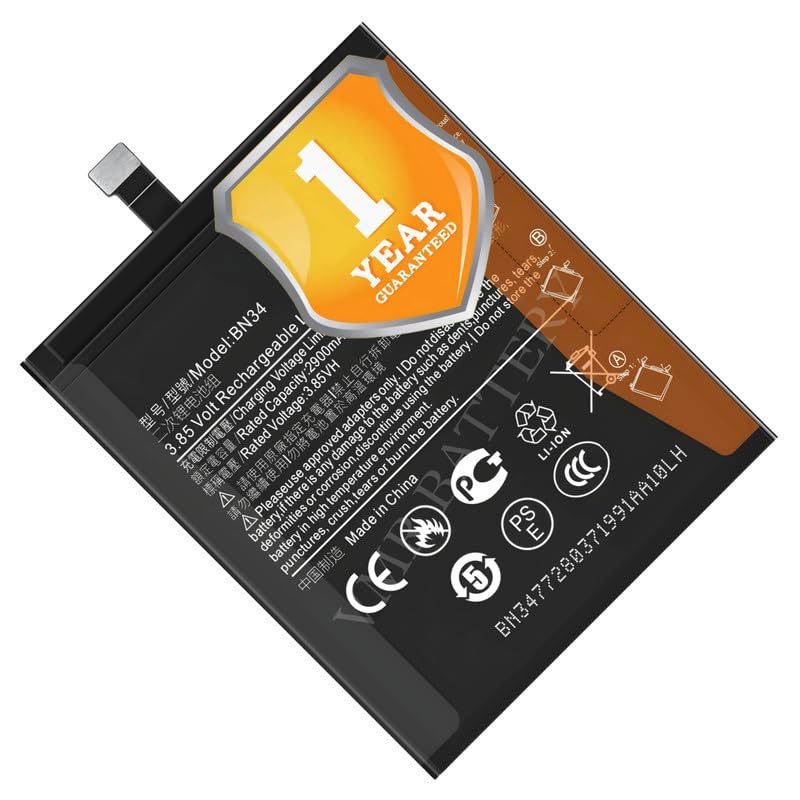 Image of Original BN34 Battery Compatible for Xiaomi Redmi 5A (MCG3B, MCI3B) - (3000mAh) - 1 Year Warranty K7