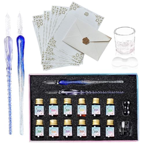 Amazon | [モコシャレ] BBG ガラスペン セット インク12色・ペン2本