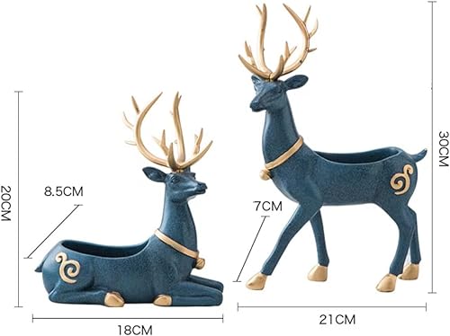 Miniatura 5 de JYYBN Estatuas para decoración del hogar, decoración de mesa de centro de mesa, estatua de ciervo sentado y de pie, adorno hecho a mano, sala de