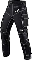 Vista 1 de HWK - Pantalones de motocicleta dual sport para hombre con tela de Cordura textil resistente al agua y armadura de protección contra impactos
