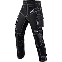 Dual Sport Motorcycle Pants for Men with Water Resistant Cordura Textile Fabric & Impact Protection Armor